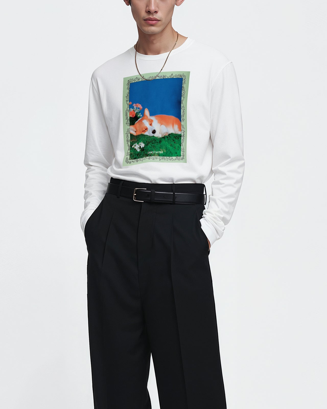 롱 슬리브 T셔츠【IN CASE OF NOTHING】(3377711) 화이트