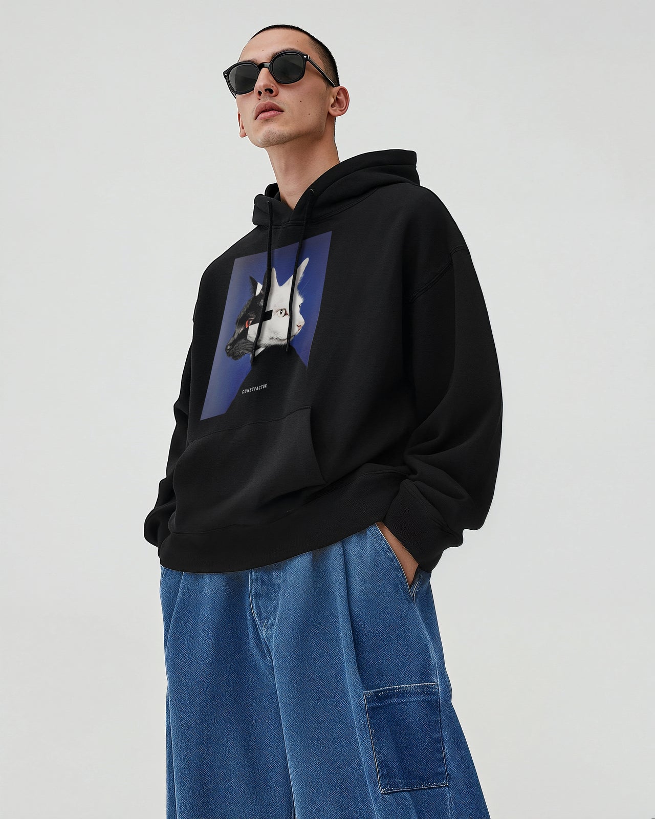 Sweatshirt hoodie [Animalism] (2292960) Black