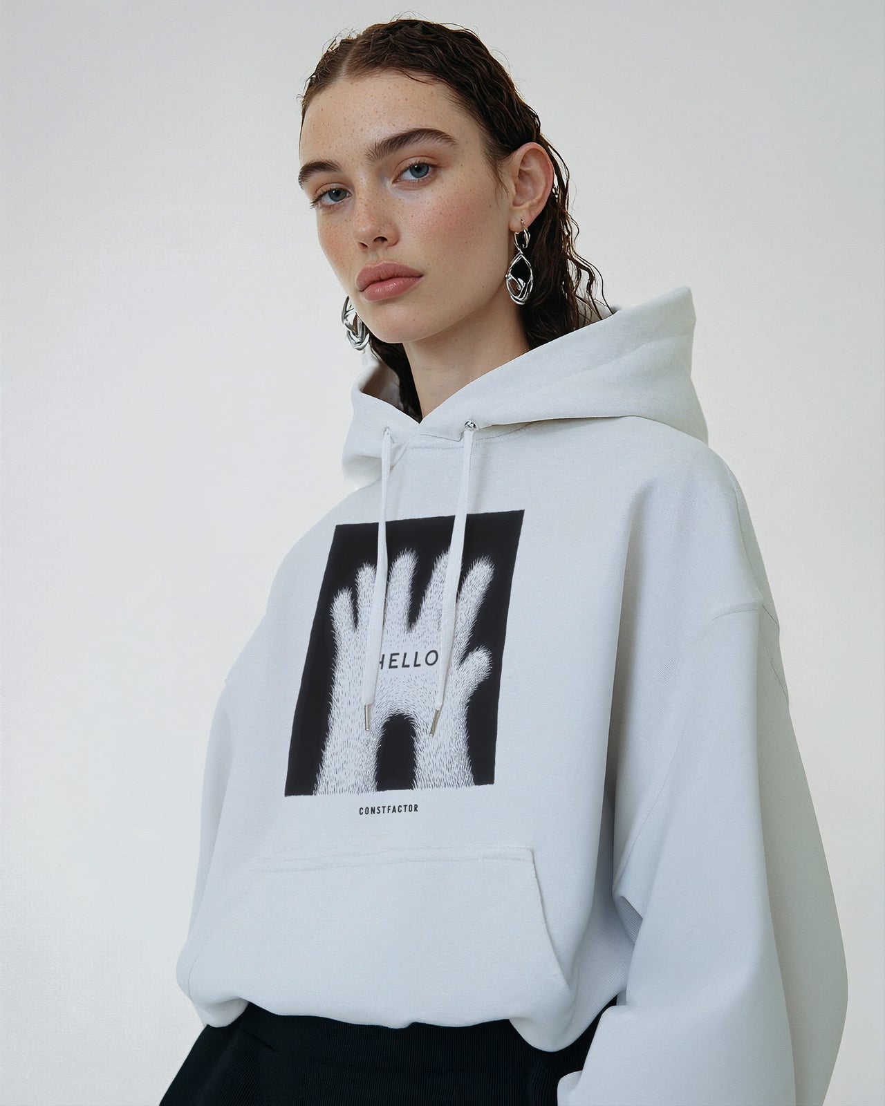 Sweatshirt hoodie [HELLO] (4391195) White