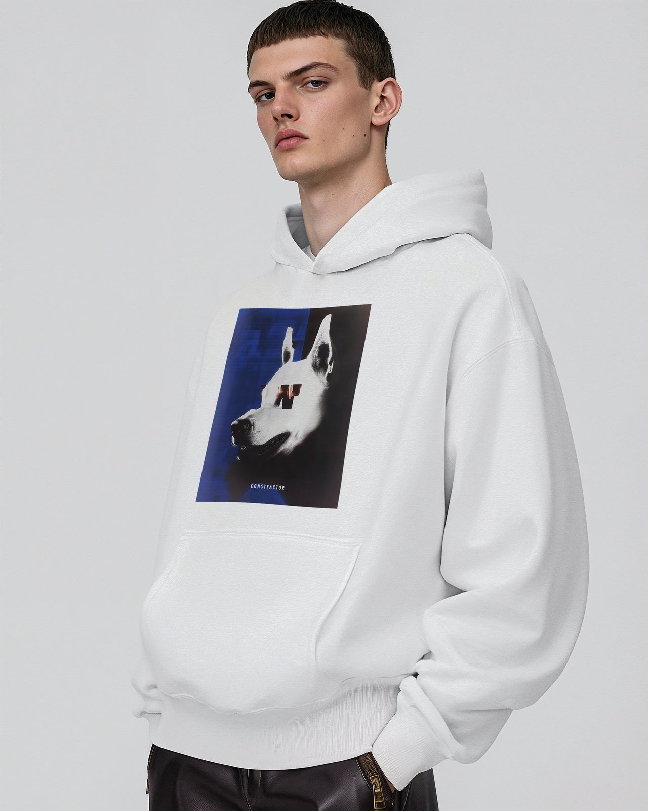 Sweatshirt hoodie [Animalism] (5167272) White