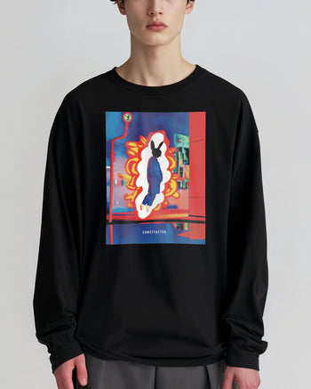 ロングスリーブTシャツ【Crazy Bunny Man】（8237837）ブラック