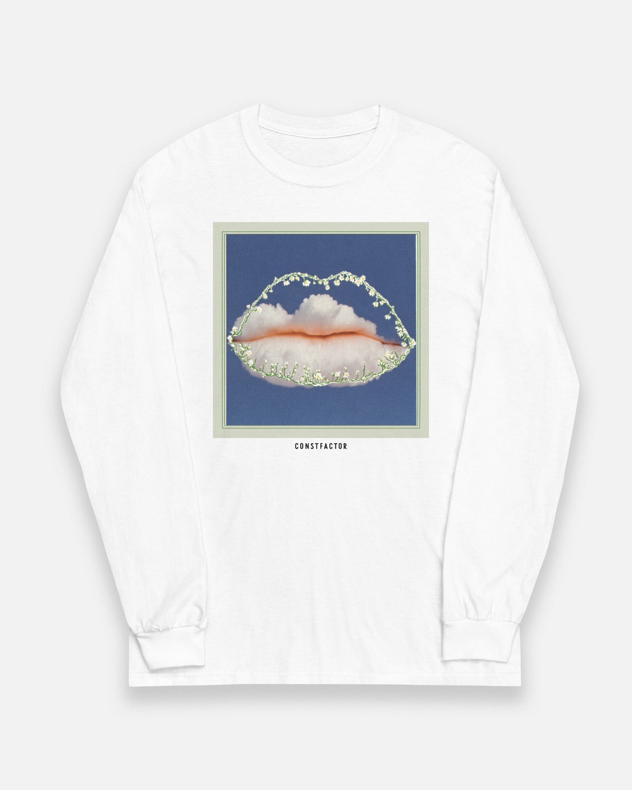 Long-sleeved T-shirt "CLOUDY WITH A CHANCE OF TALK" (6857199) White