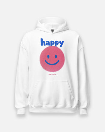 Sweatshirt hoodie [happy] (2452930) White