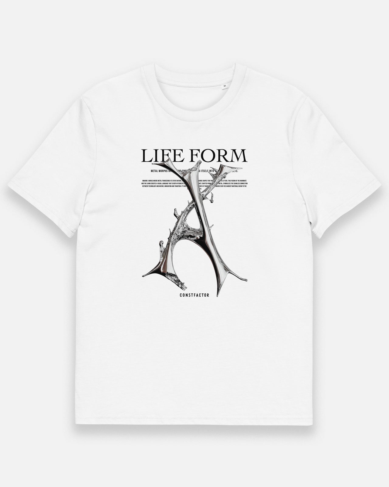 オーガニックコットンTシャツ【A：Life form Alphabet】（4977268）ホワイト