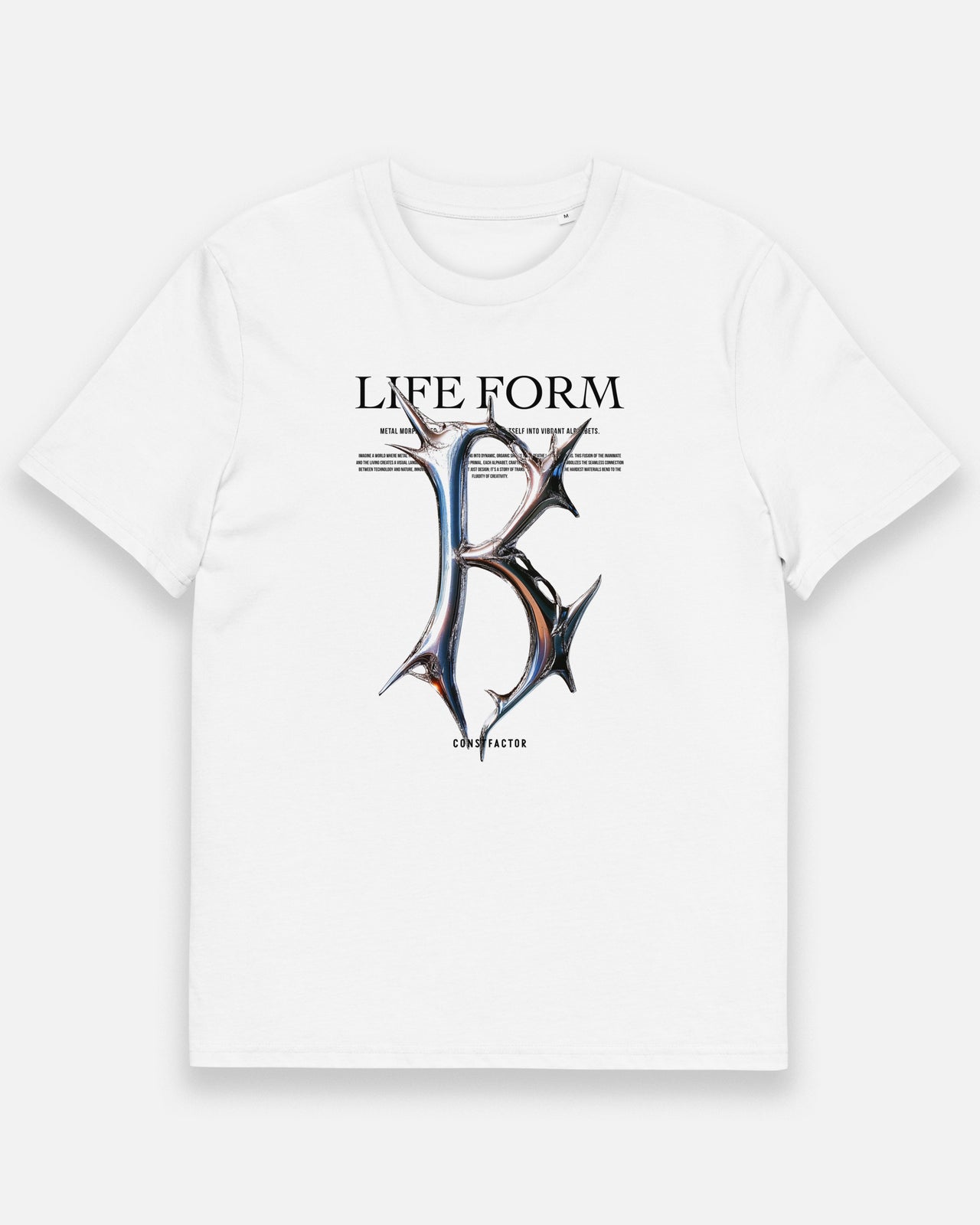 オーガニックコットンTシャツ【B：Life form Alphabet】（3089706）ホワイト