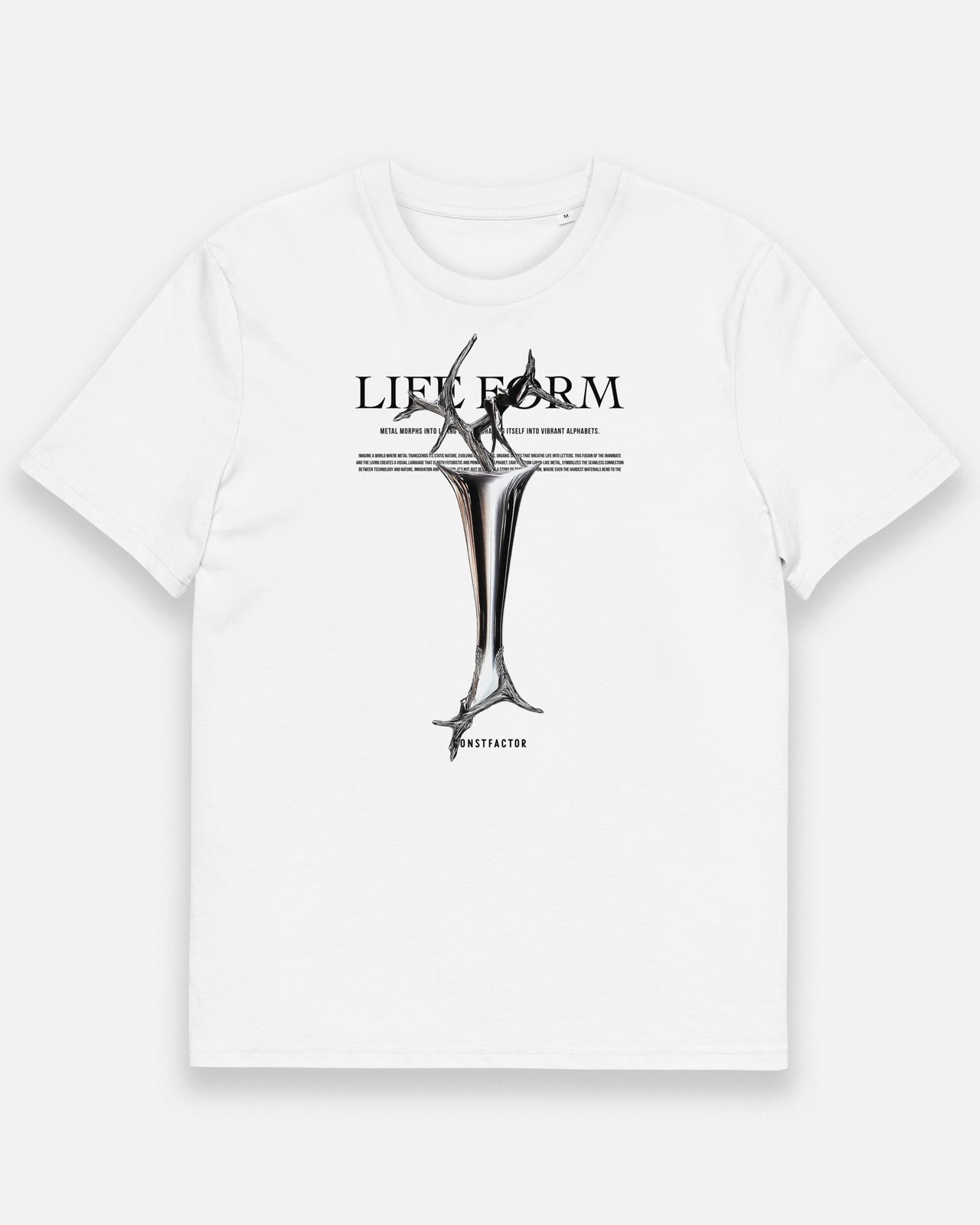 オーガニックコットンTシャツ【I：Life form Alphabet】（6250234）ホワイト