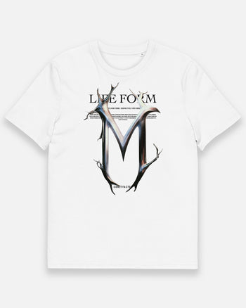 オーガニックコットンTシャツ【M：Life form Alphabet】（9736144）ホワイト