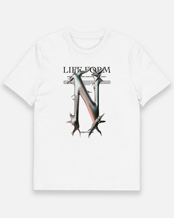 オーガニックコットンTシャツ【N：Life form Alphabet】（5169644）ホワイト