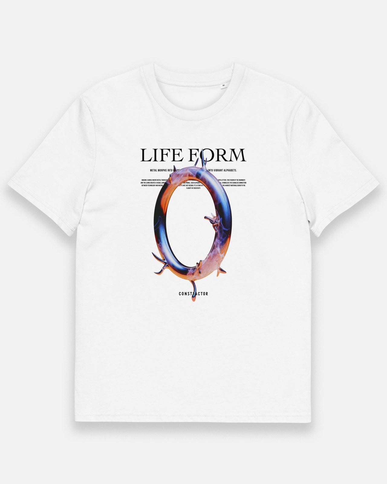 オーガニックコットンTシャツ【O：Life form Alphabet】（3011978）ホワイト