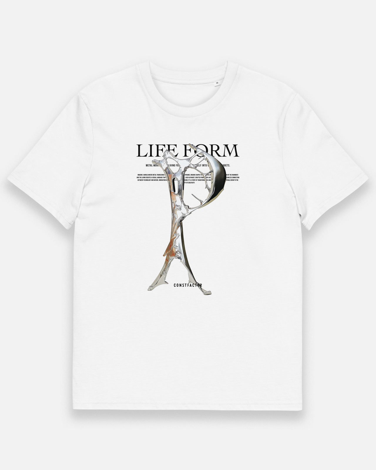 オーガニックコットンTシャツ【P：Life form Alphabet】（5684262）ホワイト