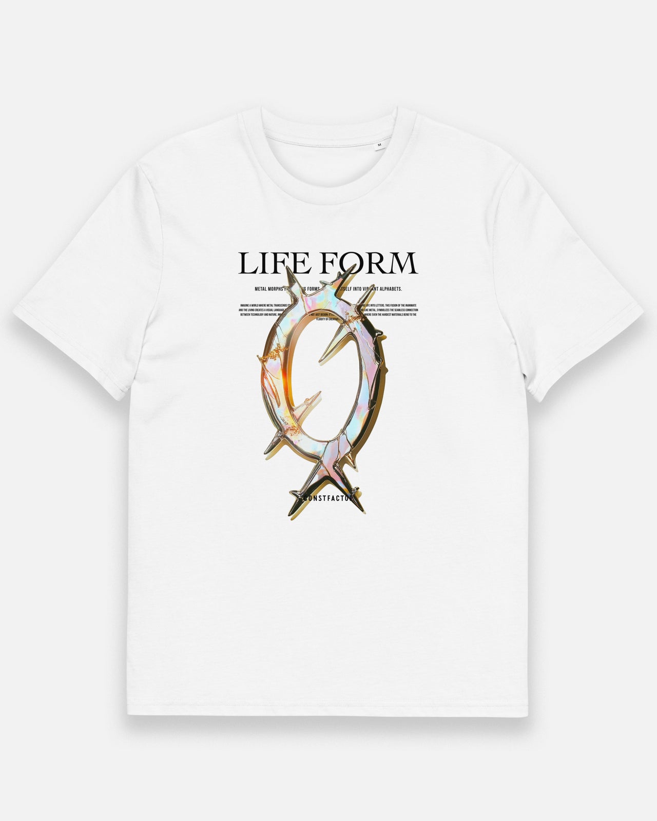 オーガニックコットンTシャツ【Q：Life form Alphabet】（7634546）ホワイト