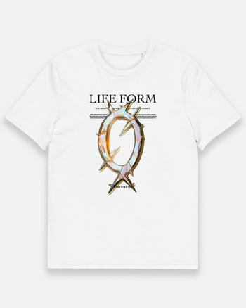 オーガニックコットンTシャツ【Q：Life form Alphabet】（7634546）ホワイト