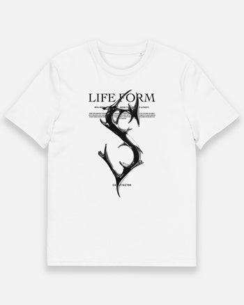 オーガニックコットンTシャツ【S：Life form Alphabet】（5234279）ホワイト