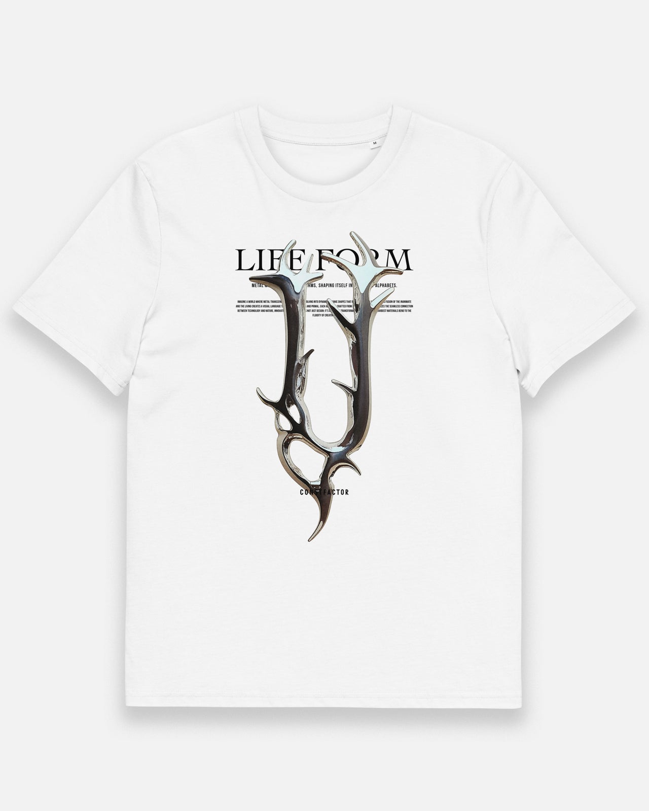 オーガニックコットンTシャツ【U：Life form Alphabet】（3208261）ホワイト