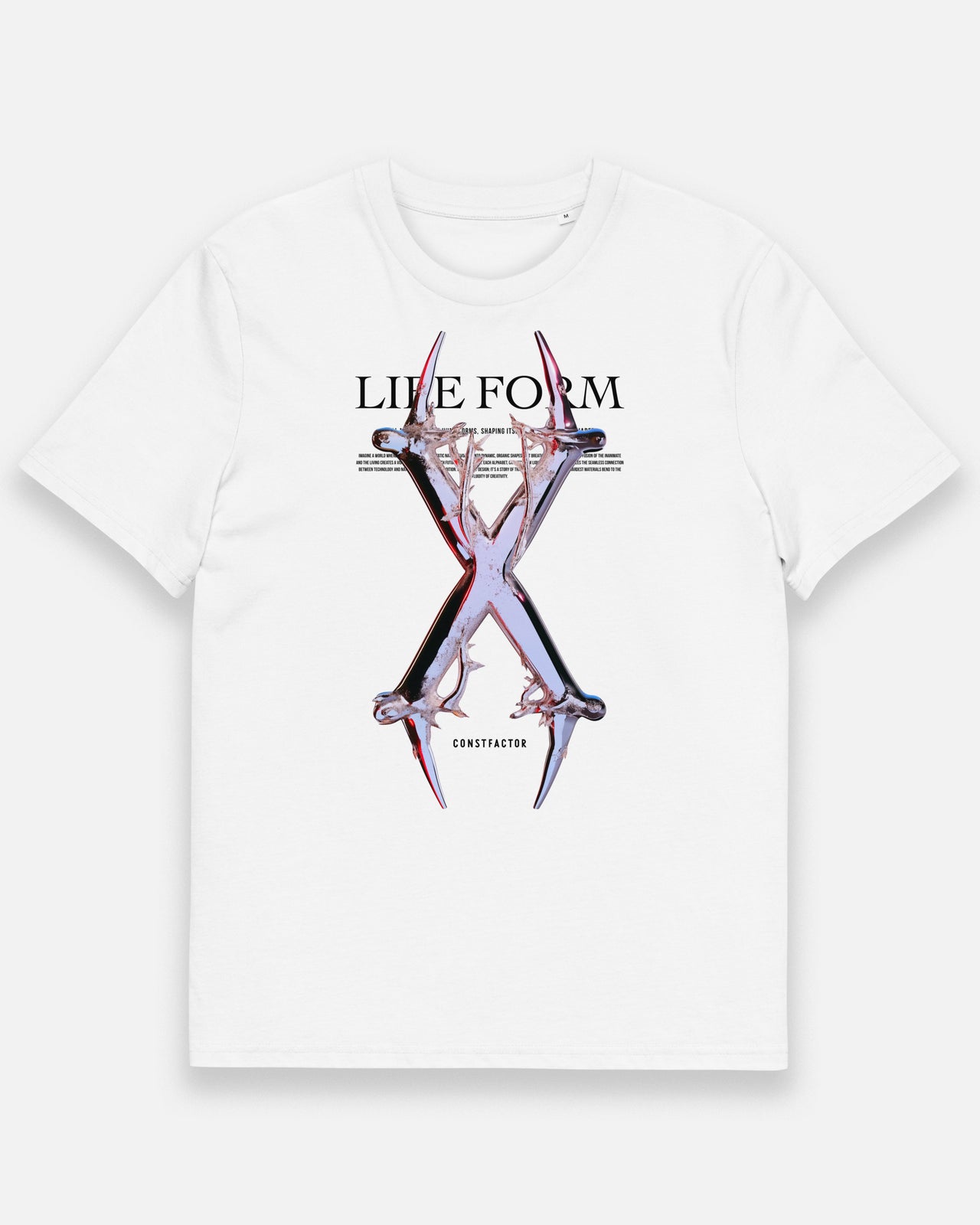 オーガニックコットンTシャツ【X：Life form Alphabet】（2310568）ホワイト