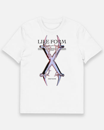 オーガニックコットンTシャツ【X：Life form Alphabet】（2310568）ホワイト