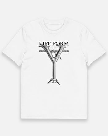 オーガニックコットンTシャツ【Y：Life form Alphabet】（9086265）ホワイト