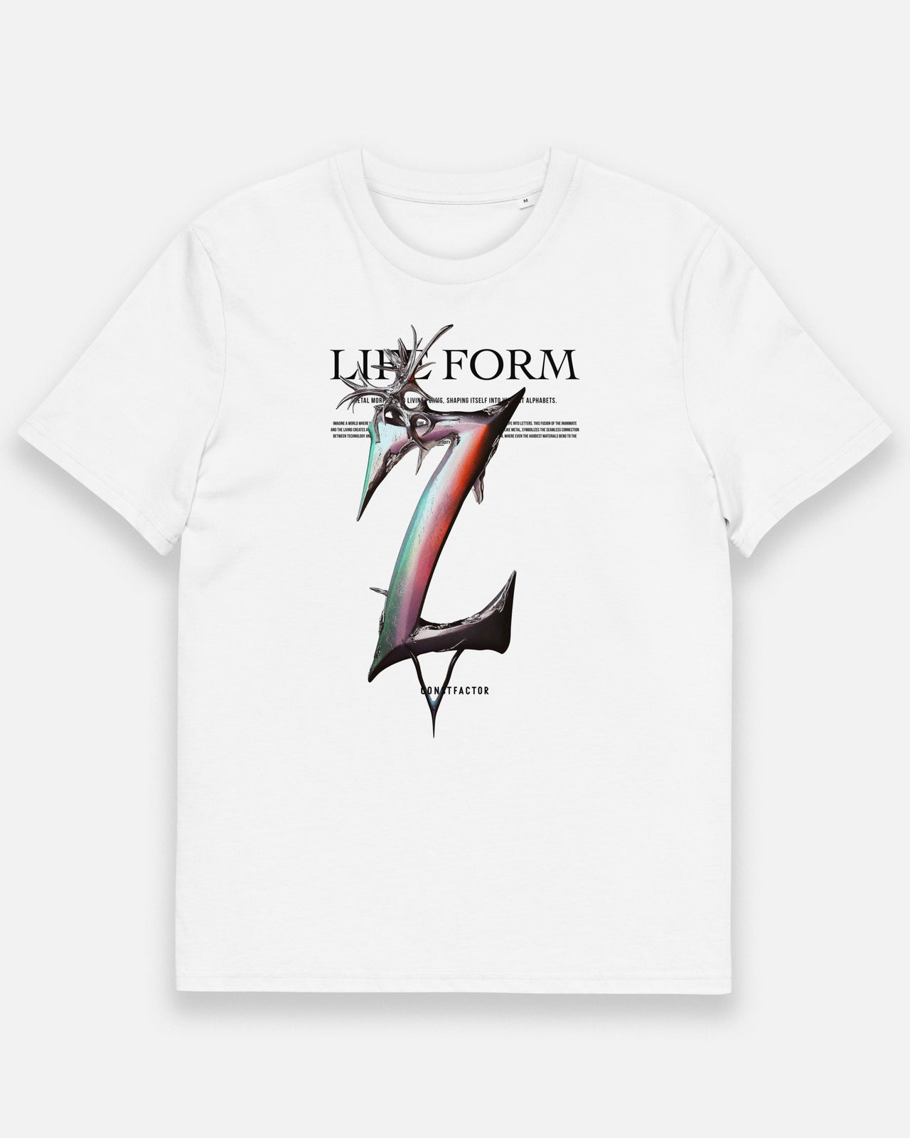 オーガニックコットンTシャツ【Z：Life form Alphabet】（1866240）ホワイト